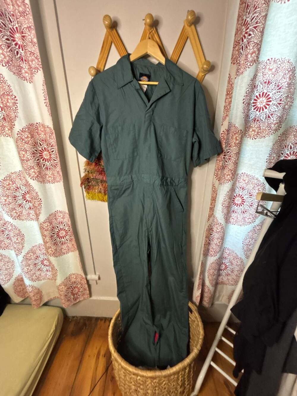 Dickies Men's Short Sleeve Poplin Coverall Jumpsuit Green Workwear